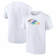 Baltimore Ravens Logo Pride T-Shirt - White - NFL