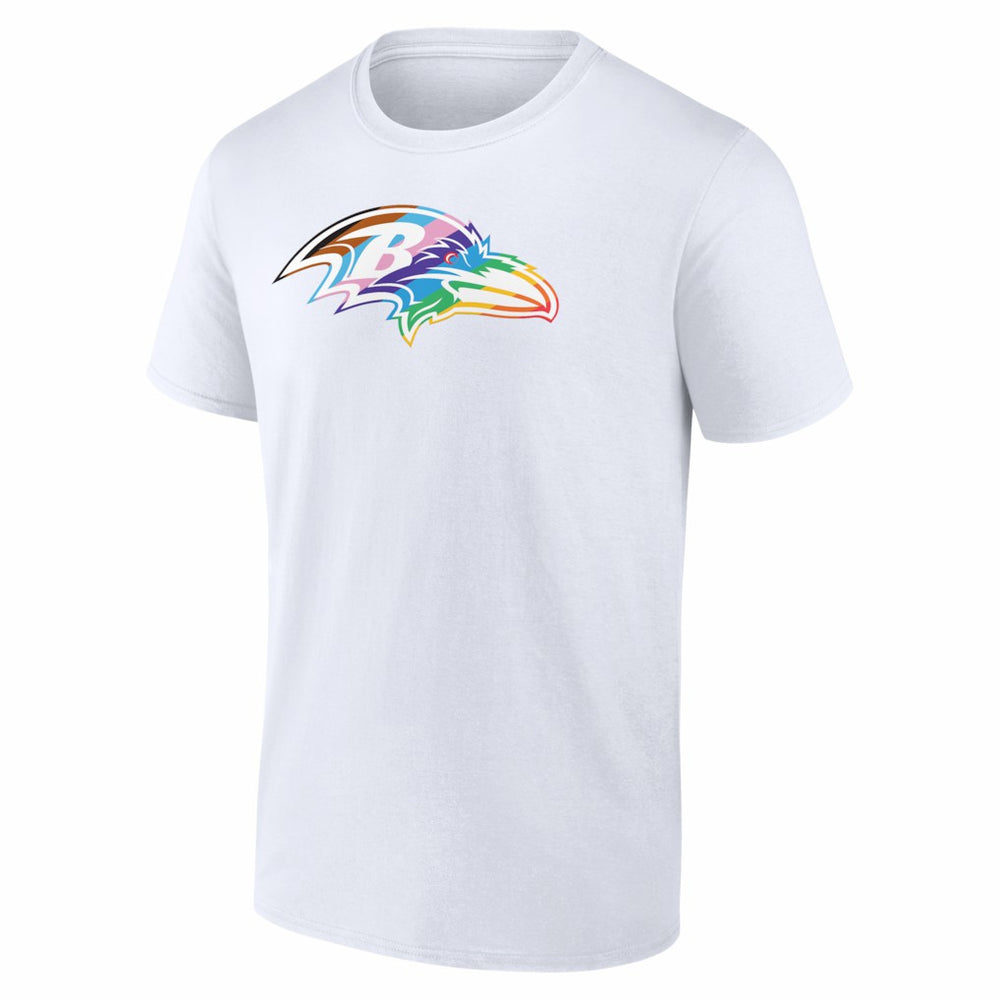 Baltimore Ravens Logo Pride T-Shirt - White - NFL