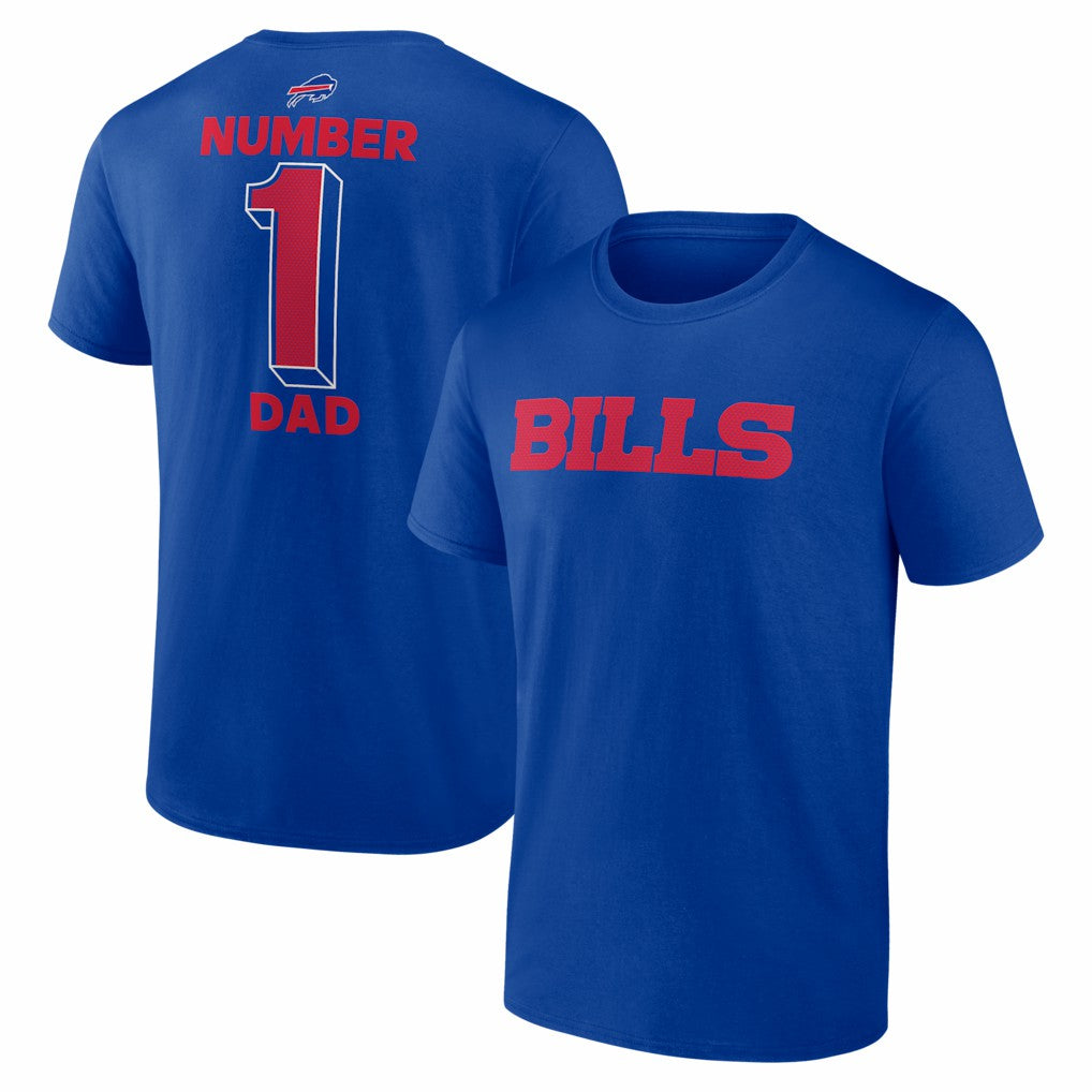 Buffalo Bills #1 Dad Jersey T-Shirt - Royal - NFL