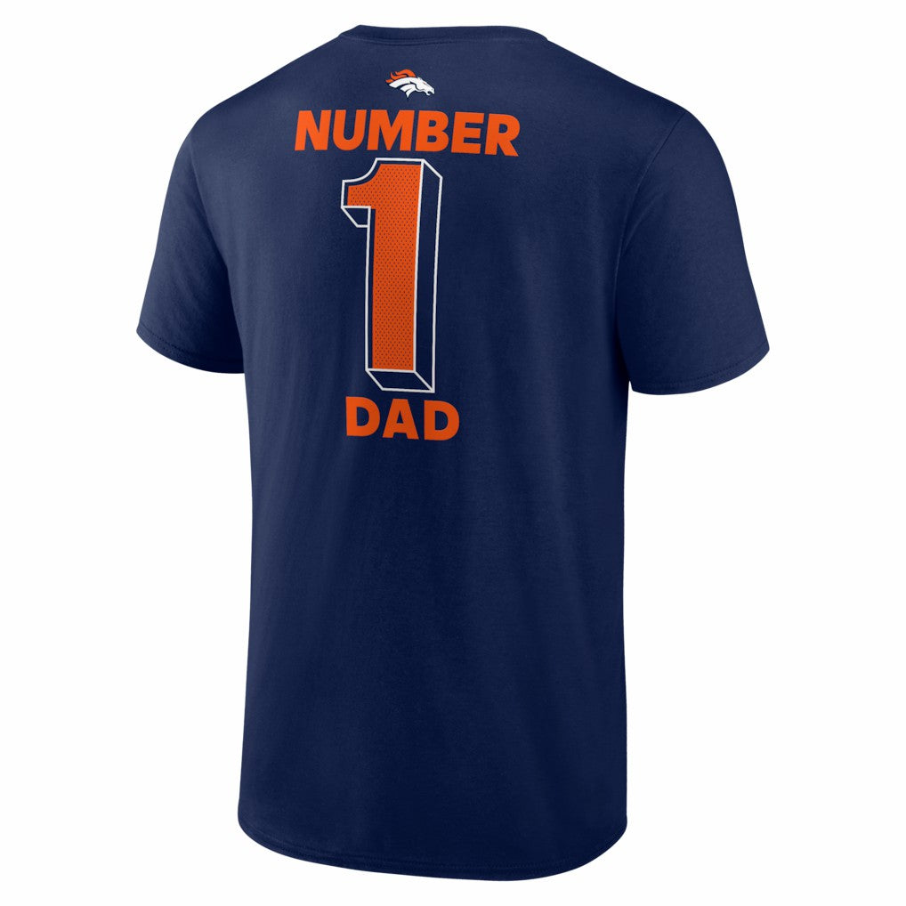 Denver Broncos #1 Dad Jersey T-Shirt - Navy - NFL