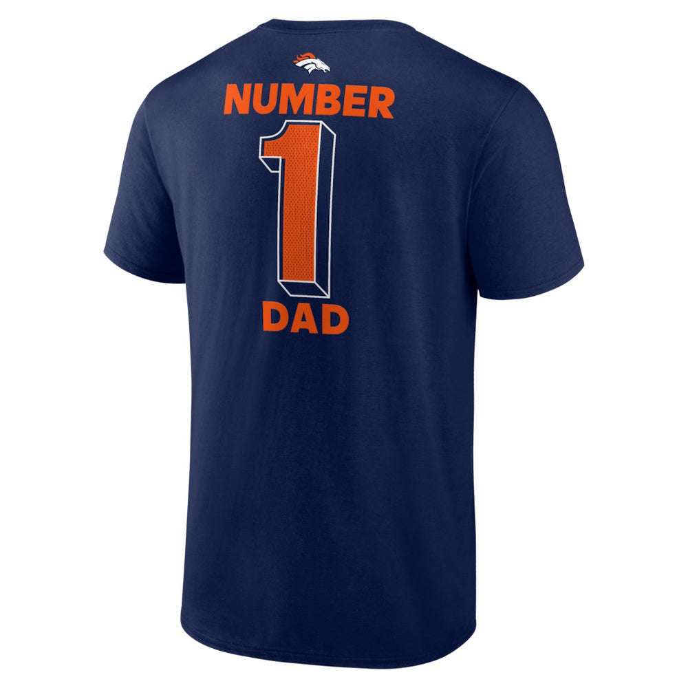 Denver Broncos #1 Dad Jersey T-Shirt - Navy - NFL