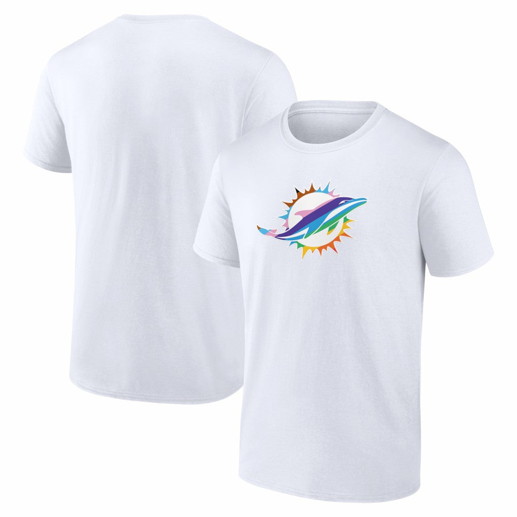 Miami Dolphins Logo Pride T-Shirt - White - NFL
