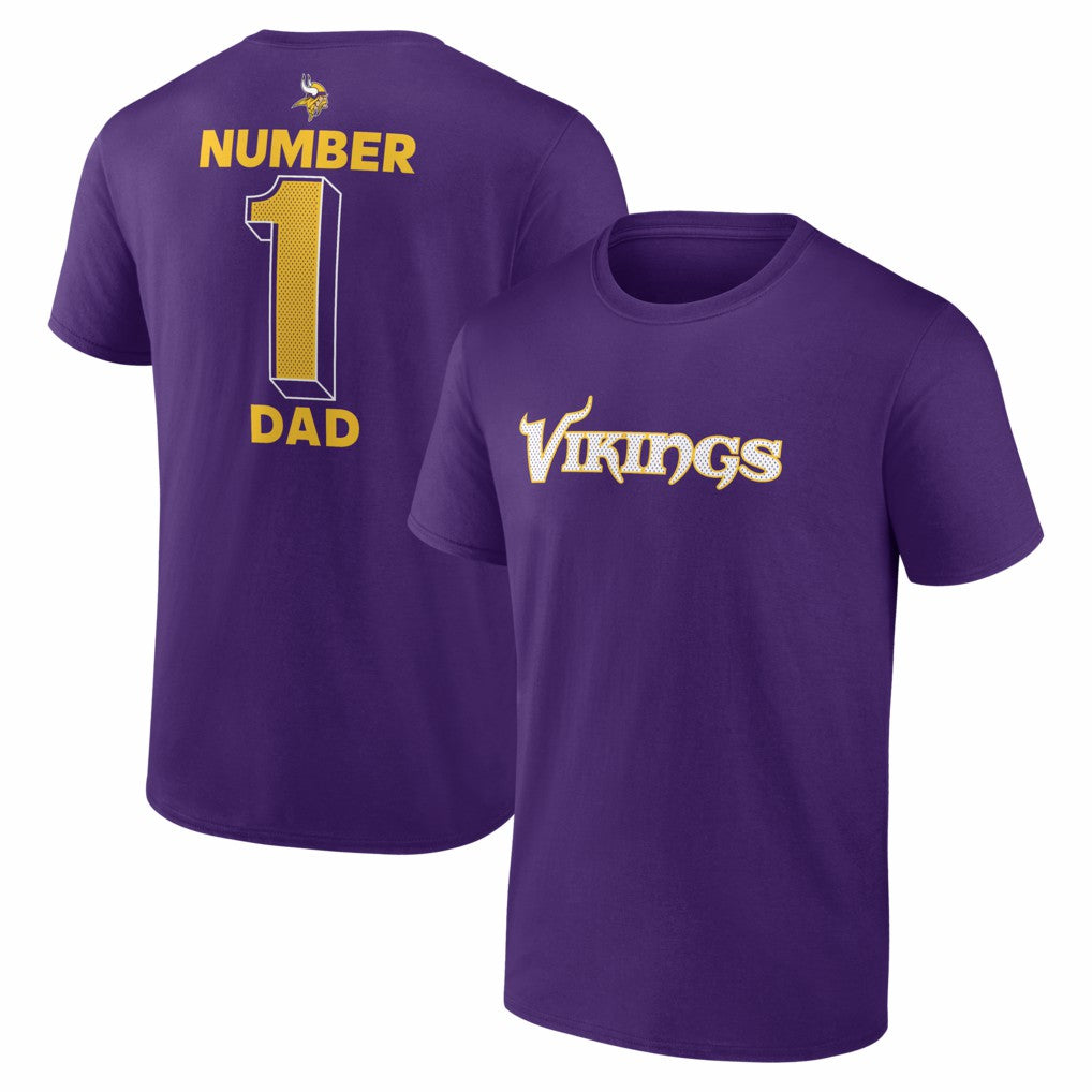 Minnesota Vikings #1 Dad Jersey T-Shirt - Purple - NFL
