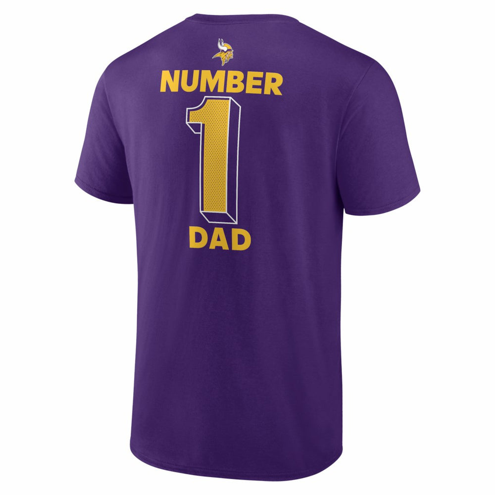 Minnesota Vikings #1 Dad Jersey T-Shirt - Purple - NFL