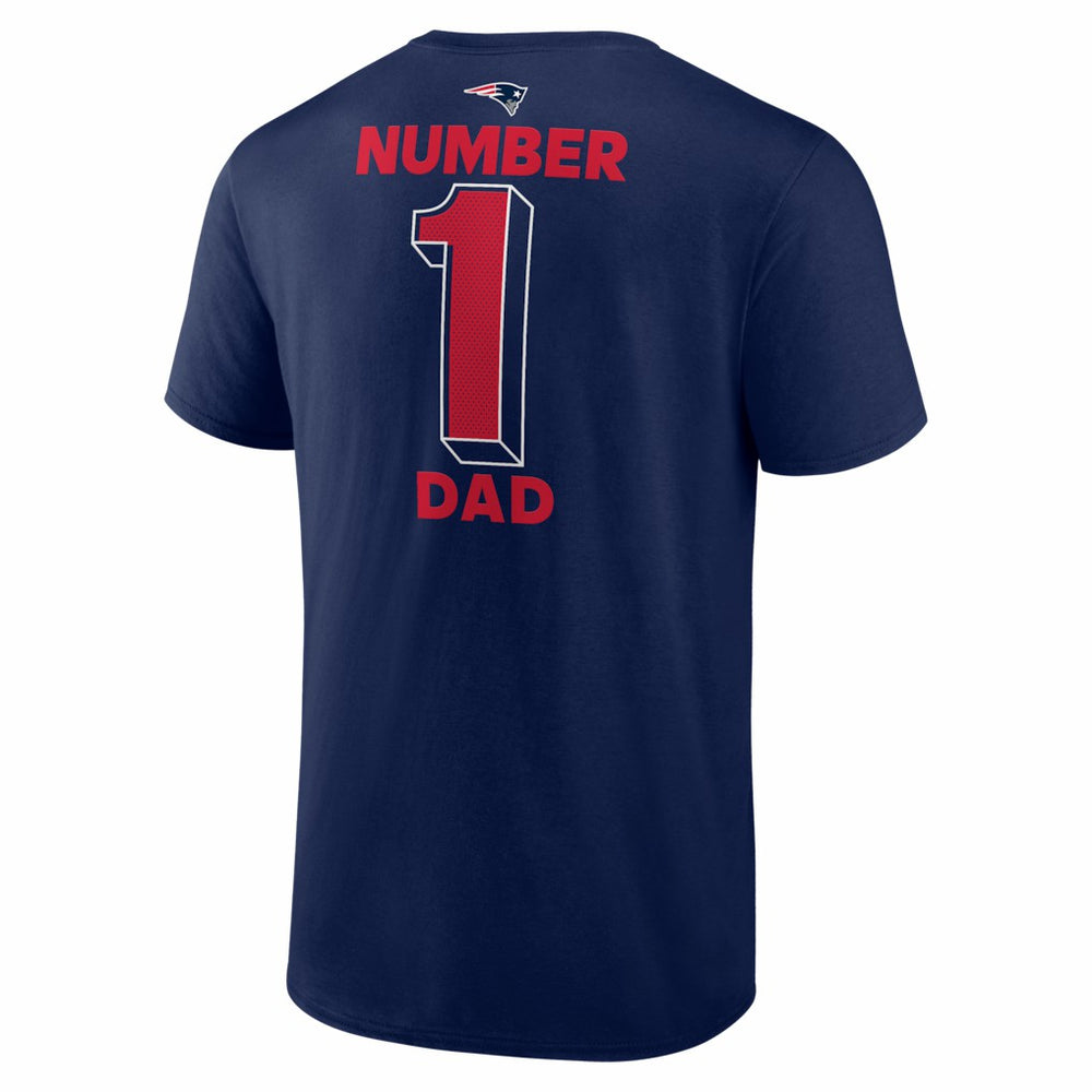 New England Patriots #1 Dad Jersey T-Shirt - Navy - NFL