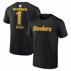 Pittsburgh Steelers #1 Dad Jersey T-Shirt - Black - NFL