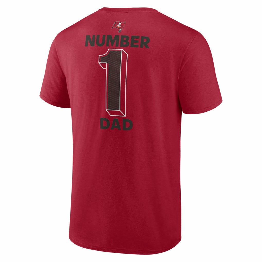 Tampa Bay Buccaneers #1 Dad Jersey T-Shirt - Red - NFL