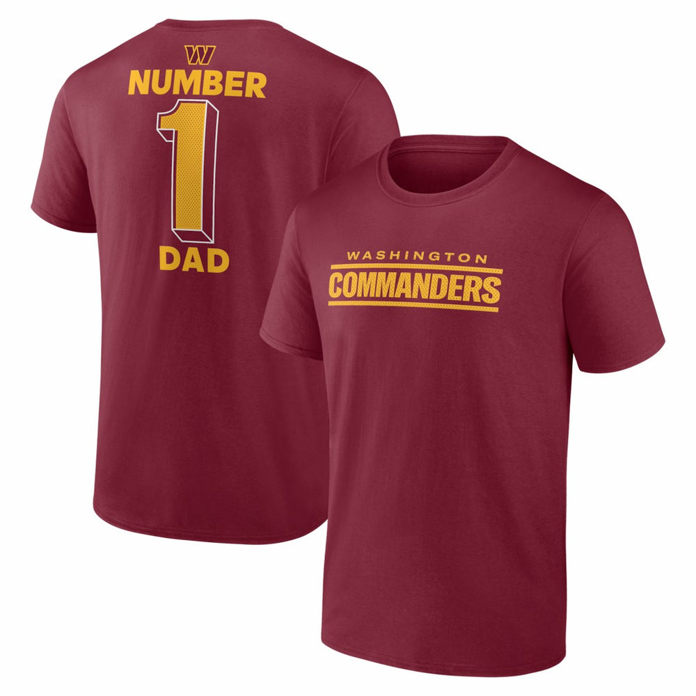 Washington Commanders #1 Dad Jersey T-Shirt - Burgundy - NFL