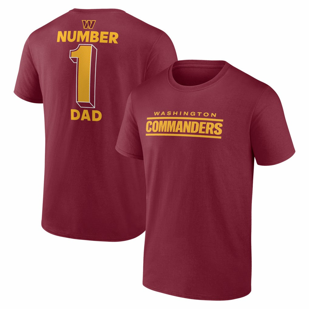 Washington Commanders #1 Dad Jersey T-Shirt - Burgundy - NFL
