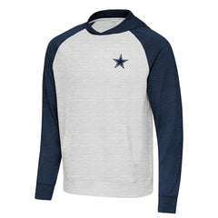 Dallas Cowboys Antigua Urgent Pullover Hoodie - Heather Gray/Navy - NFL