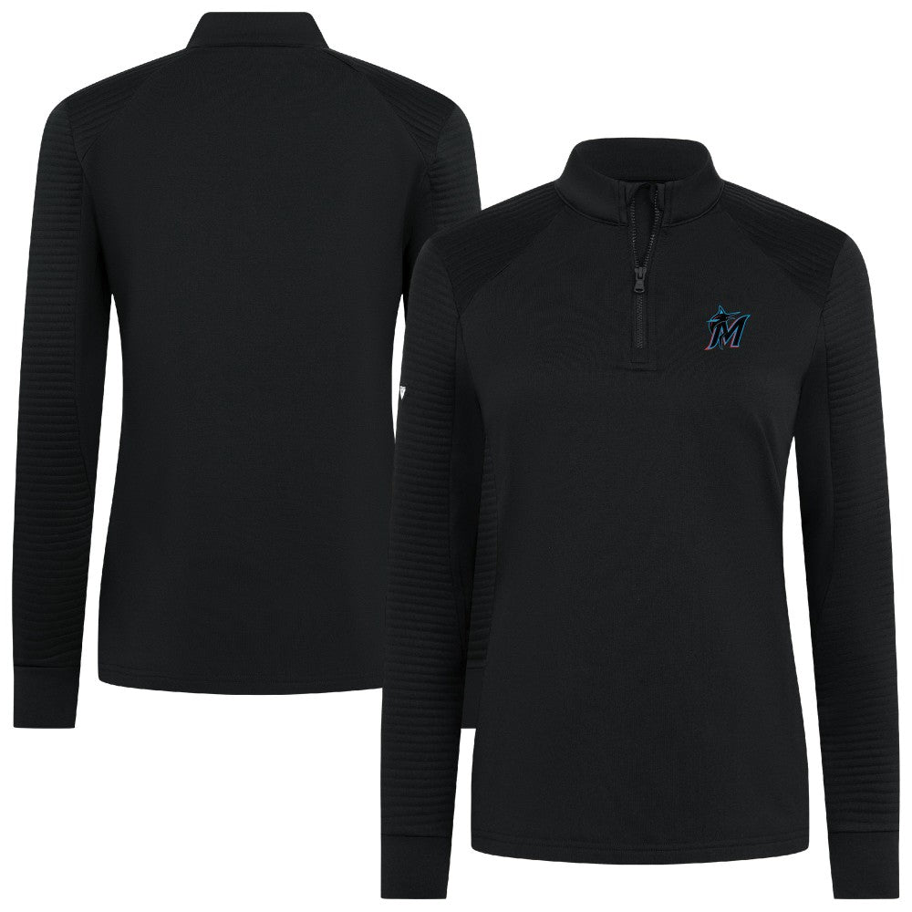 Miami Marlins Levelwear Women's Power Insignia 2.0 Quarter-Zip Pullover Top for sale