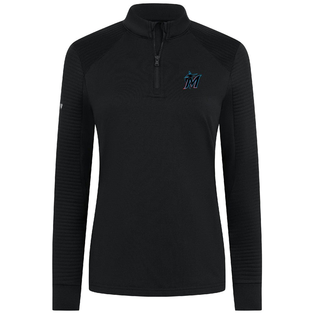 Miami Marlins Levelwear Women's Power Insignia 2.0 Quarter-Zip Pullover Top for sale