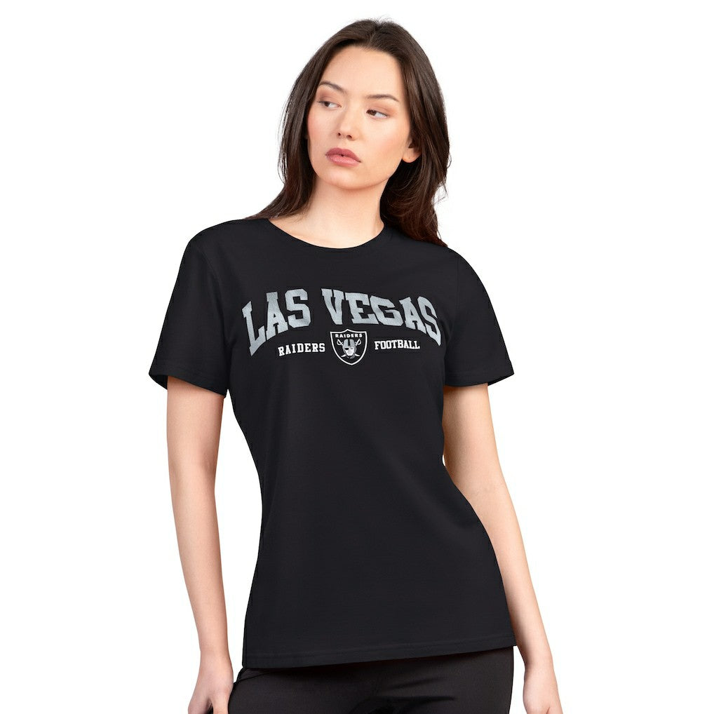 Las Vegas Raiders G-III 4Her by Carl Banks Women's Super-Slim Lightweight Winning Crew T-Shirt - Black - NFL