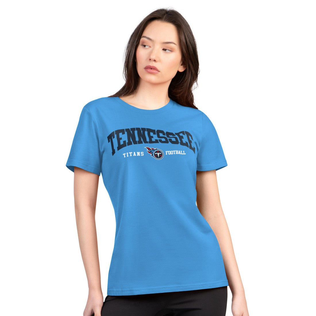 Tennessee Titans G-III 4Her by Carl Banks Women's Super-Slim Lightweight Winning Crew T-Shirt - Light Blue - NFL