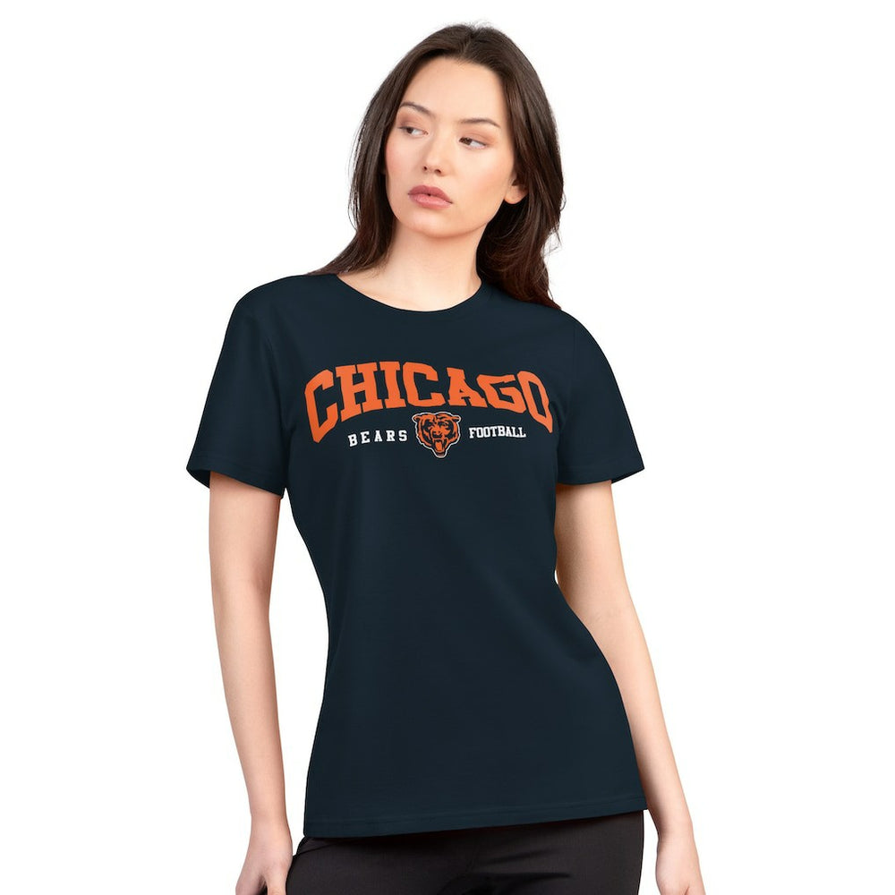 Chicago Bears G-III 4Her by Carl Banks Women's Super-Slim Lightweight Winning Crew T-Shirt - Navy - NFL