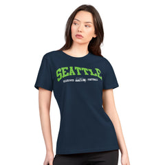 Seattle Seahawks G-III 4Her by Carl Banks Women's Super-Slim Lightweight Winning Crew T-Shirt - Navy - NFL