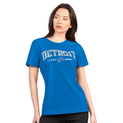 Detroit Lions G-III 4Her by Carl Banks Women's Super-Slim Lightweight Winning Crew T-Shirt - Blue - NFL