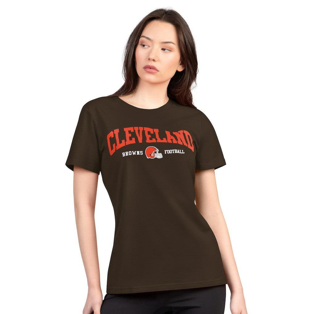 Cleveland Browns G-III 4Her by Carl Banks Women's Super-Slim Lightweight Winning Crew T-Shirt - Brown - NFL