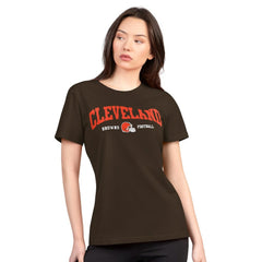 Cleveland Browns G-III 4Her by Carl Banks Women's Super-Slim Lightweight Winning Crew T-Shirt - Brown - NFL