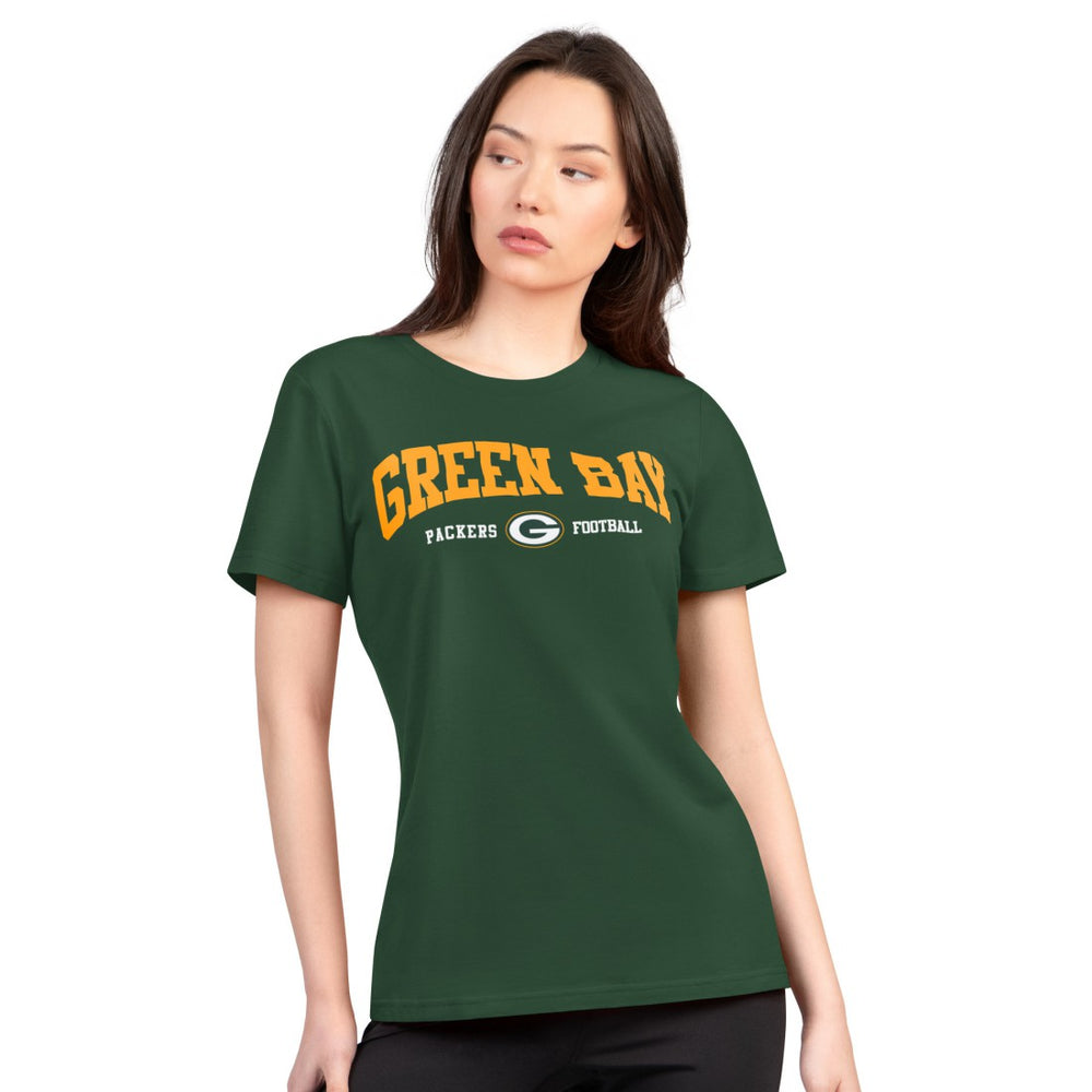 Green Bay Packers G-III 4Her by Carl Banks Women's Super-Slim Lightweight Winning Crew T-Shirt - Green - NFL