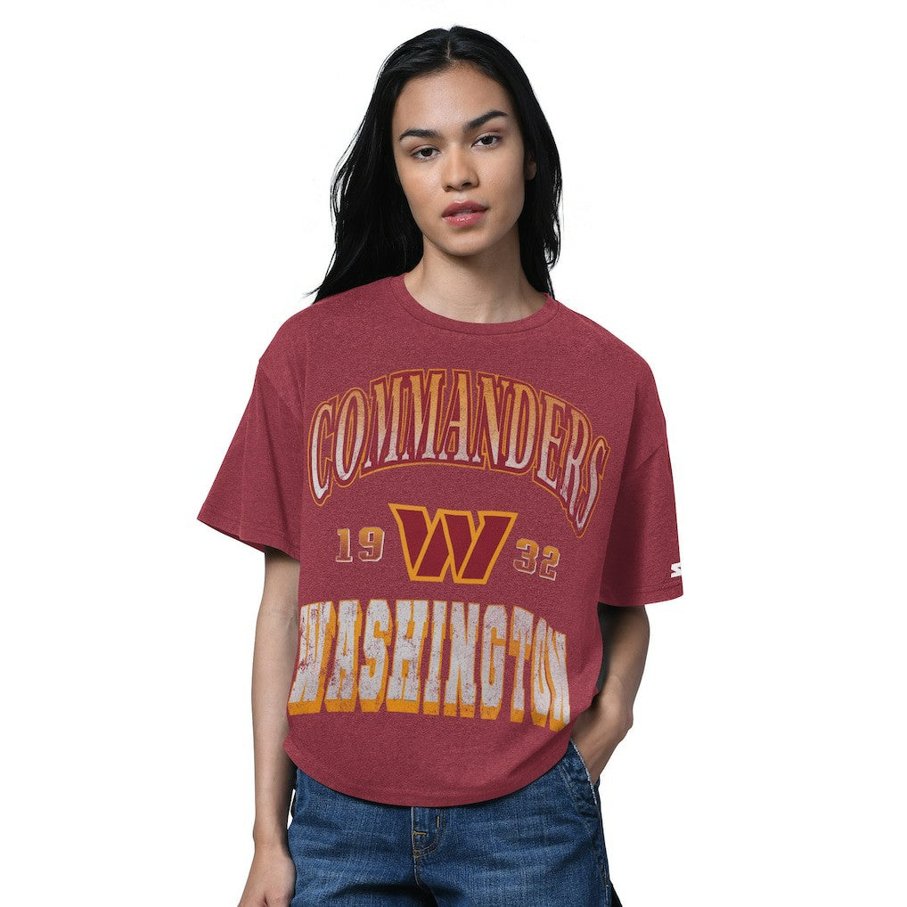 Washington Commanders Starter Women's Oversized Hall of Fame T-Shirt - Heather Burgundy - NFL