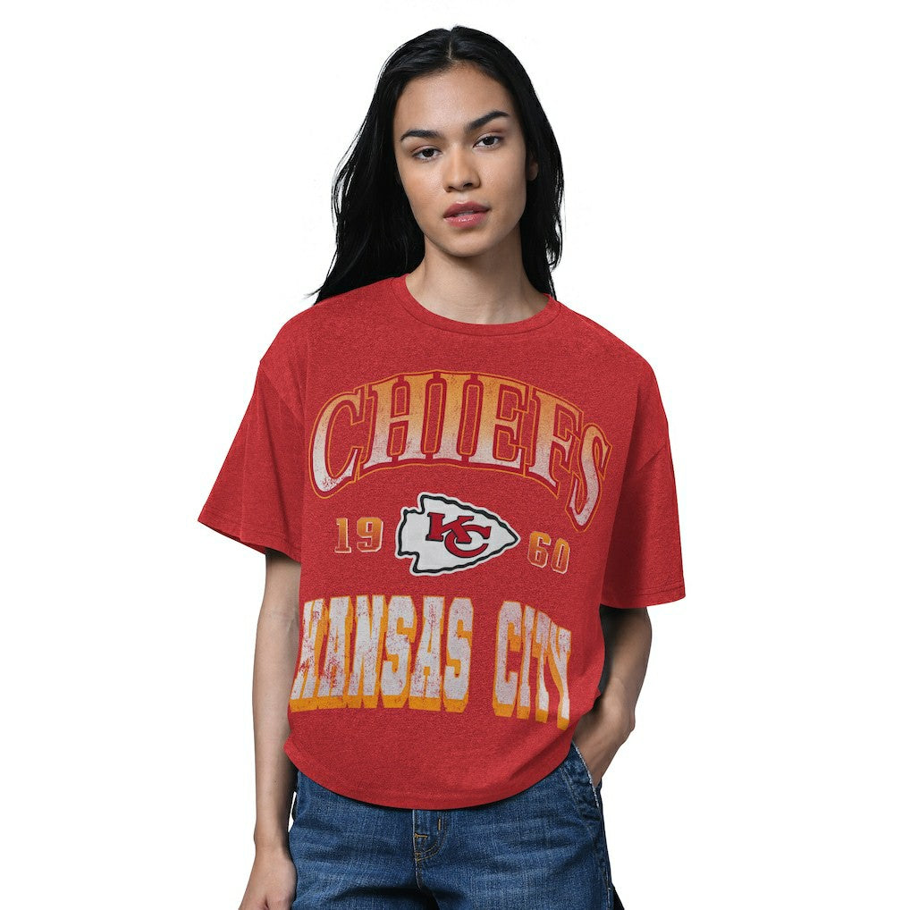 Kansas City Chiefs Starter Women's Oversized Hall of Fame T-Shirt - Heather Red - NFL