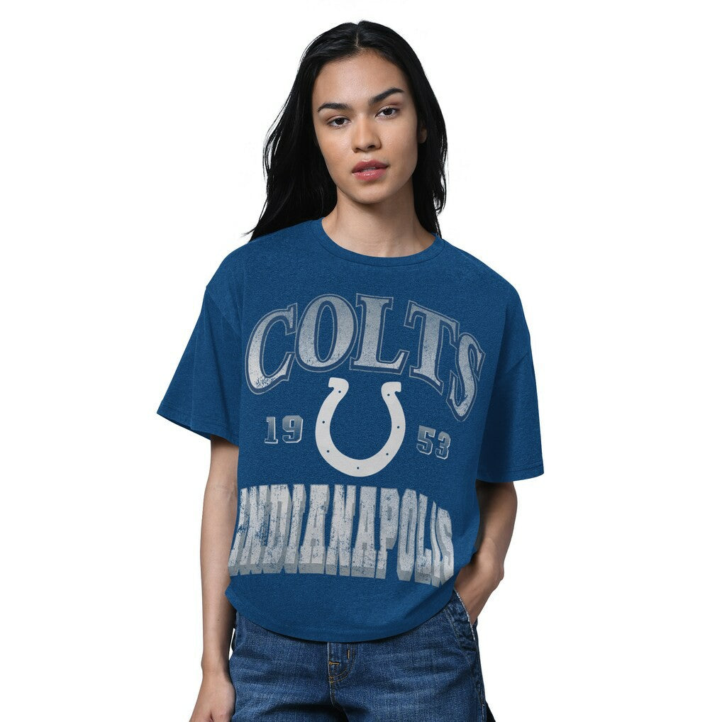 Indianapolis Colts Starter Women's Oversized Hall of Fame T-Shirt - Heather Royal - NFL