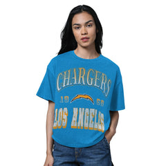 Los Angeles Chargers Starter Women's Oversized Hall of Fame T-Shirt - Heather Powder Blue - NFL