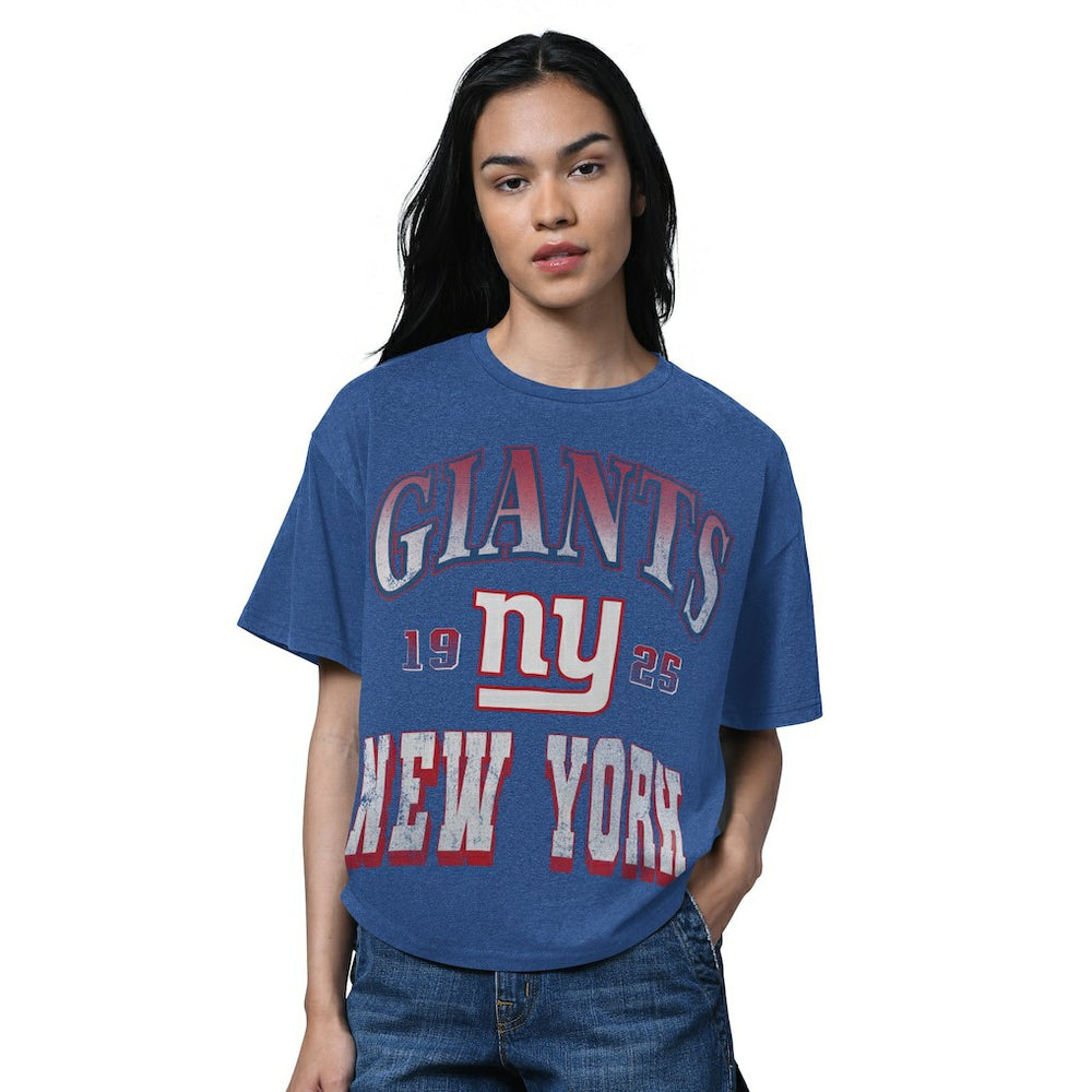 New York Giants Starter Women's Oversized Hall of Fame T-Shirt - Heather Royal - NFL