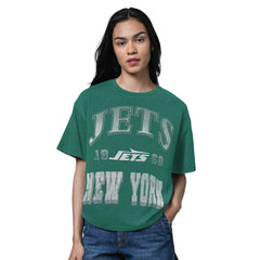 New York Jets Starter Women's Oversized Hall of Fame T-Shirt - Heather Green - NFL