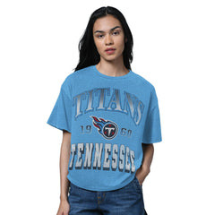 Tennessee Titans Starter Women's Oversized Hall of Fame T-Shirt - Light Blue - NFL