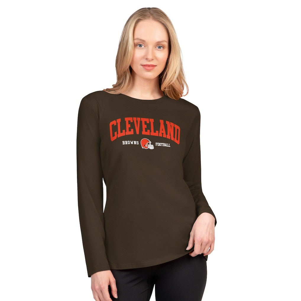 Cleveland Browns G-III 4Her by Carl Banks Women's Best Play Long Sleeve T-Shirt - Brown - NFL