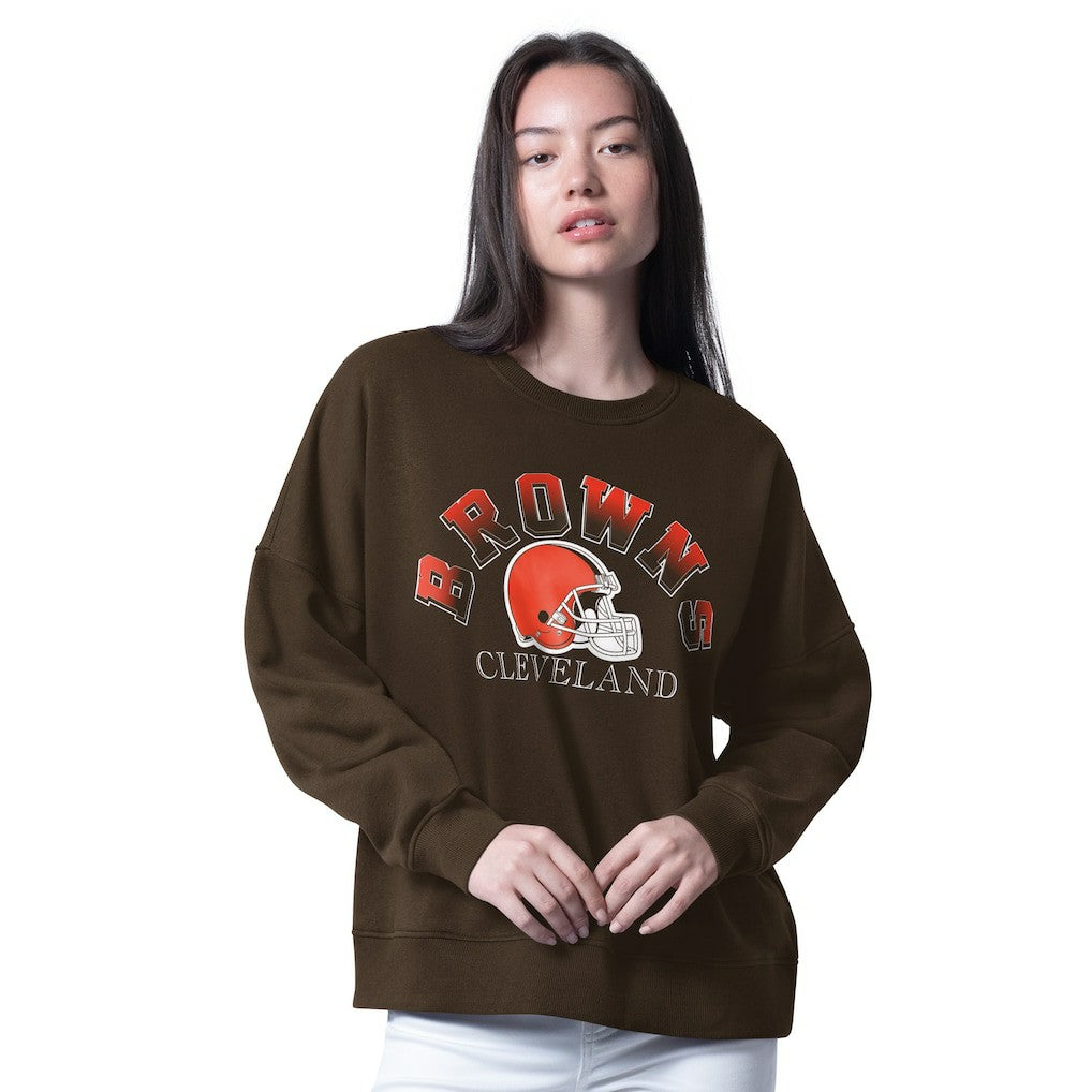 Cleveland Browns G-III 4Her by Carl Banks Women's Oversized Feud Sweatshirt - Brown - NFL
