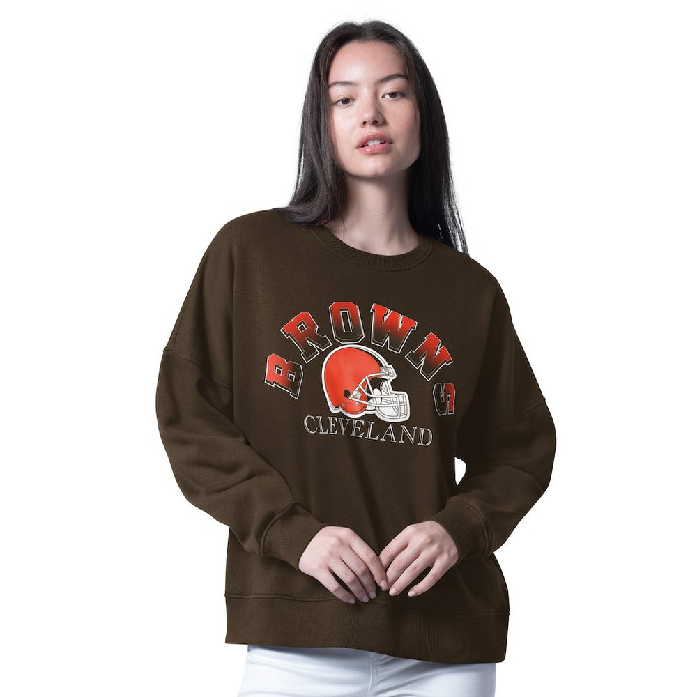 Cleveland Browns G-III 4Her by Carl Banks Women's Oversized Feud Sweatshirt - Brown - NFL