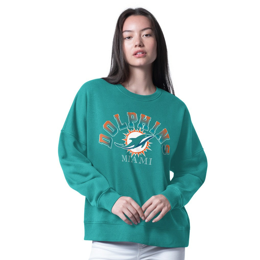 Miami Dolphins G-III 4Her by Carl Banks Women's Oversized Feud Sweatshirt - Aqua - NFL