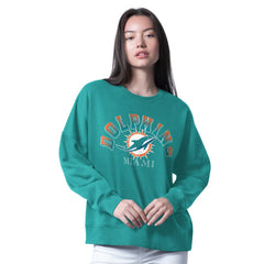 Miami Dolphins G-III 4Her by Carl Banks Women's Oversized Feud Sweatshirt - Aqua - NFL