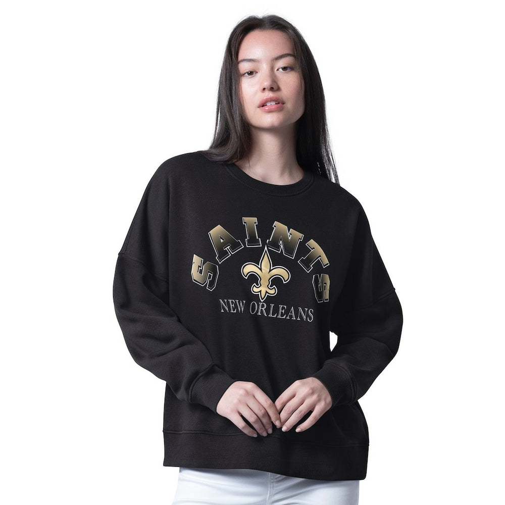 New Orleans Saints G-III 4Her by Carl Banks Women's Oversized Feud Sweatshirt - Black - NFL
