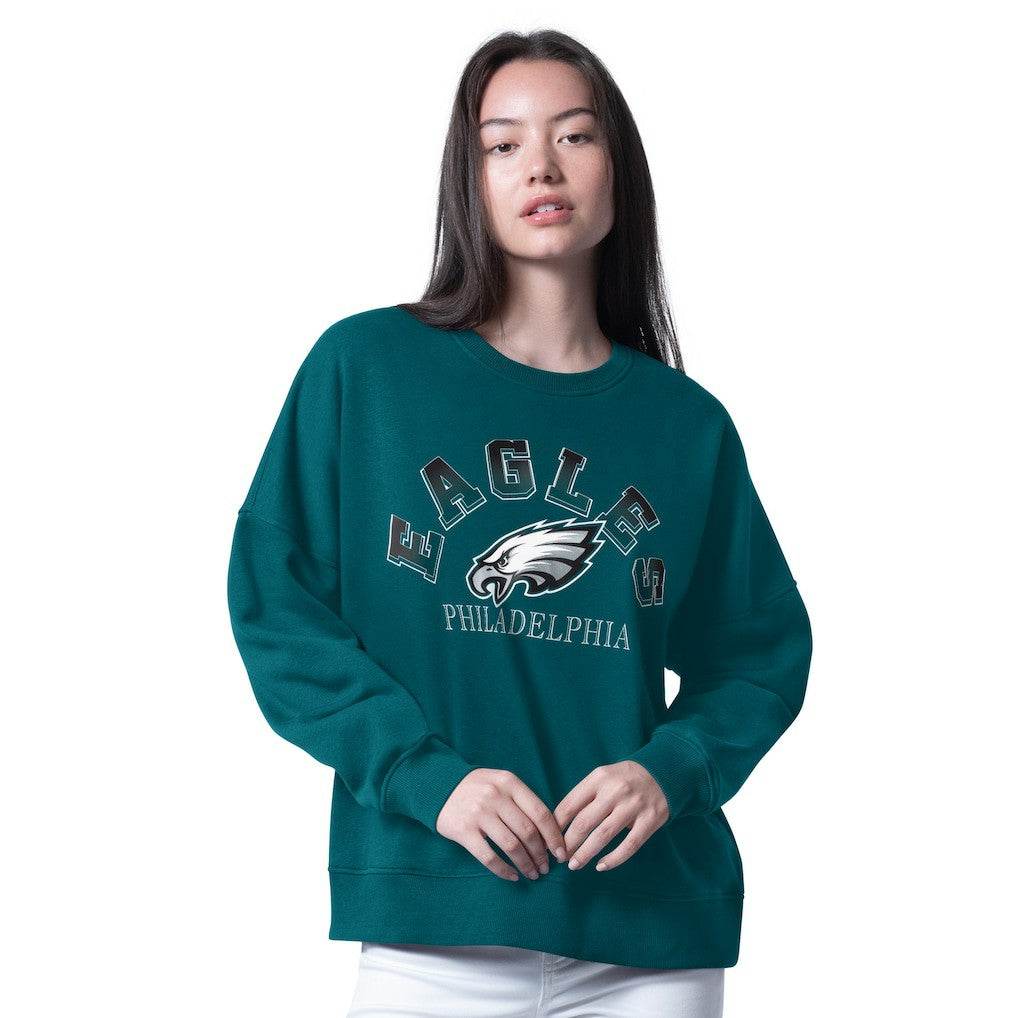 Philadelphia Eagles G-III 4Her by Carl Banks Women's Oversized Feud Sweatshirt - Midnight Green - NFL