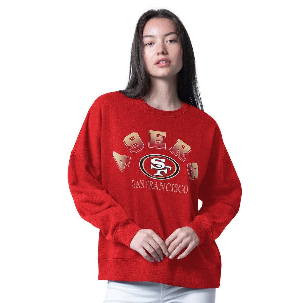 San Francisco 49ers G-III 4Her by Carl Banks Women's Oversized Feud Sweatshirt - Scarlet - NFL