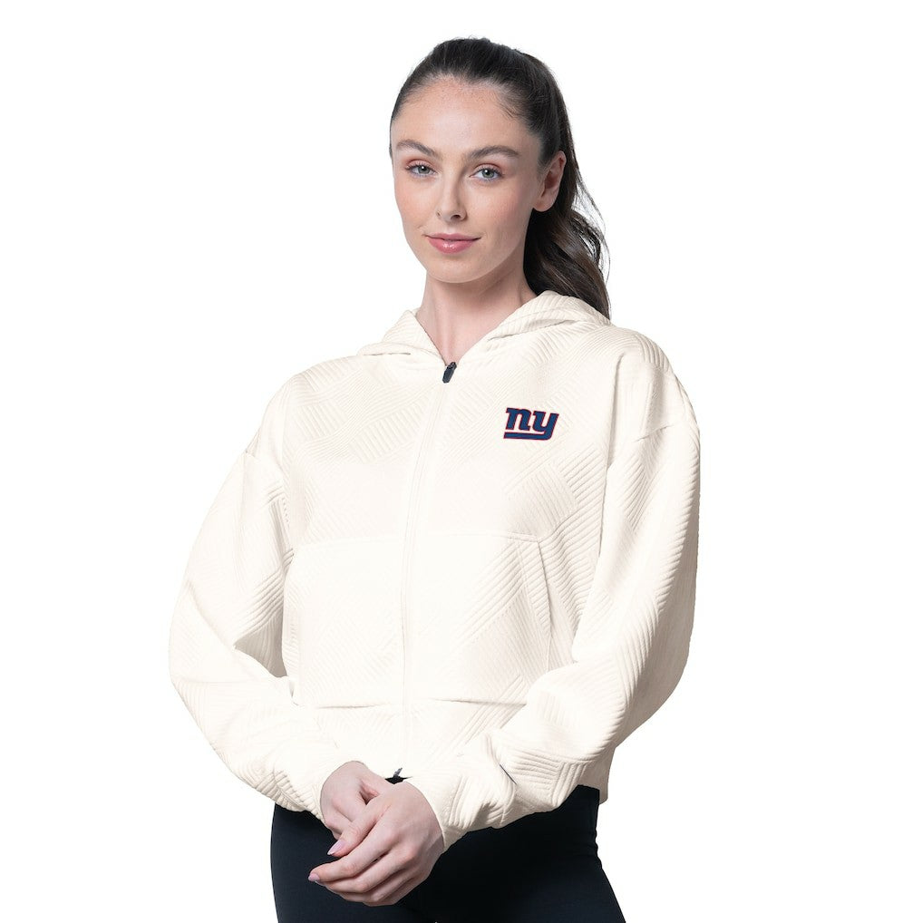 New York Giants MSX by Michael Strahan Women's Eleanor Full-Zip Hoodie - Cream - NFL