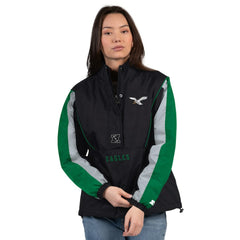 Philadelphia Eagles Starter Women's Thursday Night Gridiron Half-Zip Jacket - Black/Kelly Green - NFL