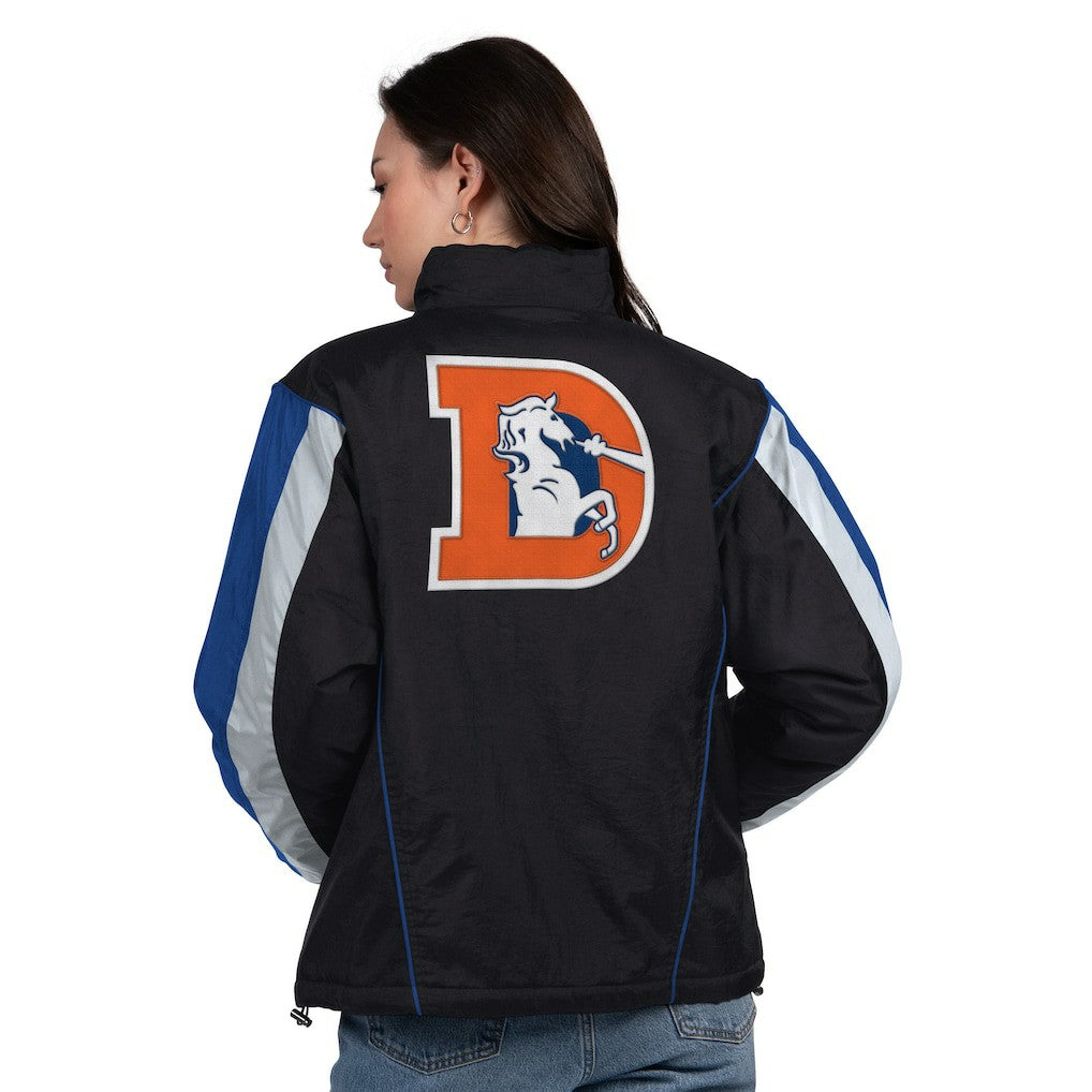 Denver Broncos Starter Women's Thursday Night Gridiron Half-Zip Jacket - Black/Navy - NFL
