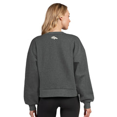 Denver Broncos Starter Women's Show Up Cropped Fleece Pullover Sweatshirt - Heather Gray - NFL
