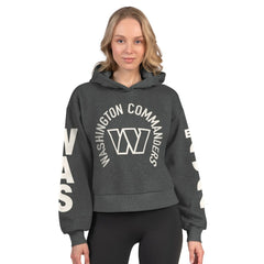 Washington Commanders Starter Women's Star Player Cropped Fleece Pullover Hoodie - Heather Charcoal - NFL