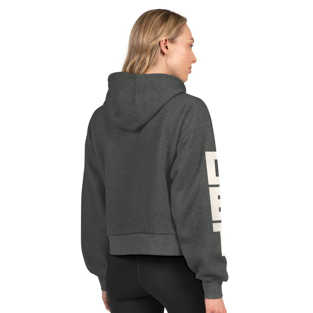Detroit Lions Starter Women's Star Player Cropped Fleece Pullover Hoodie - Heather Charcoal - NFL