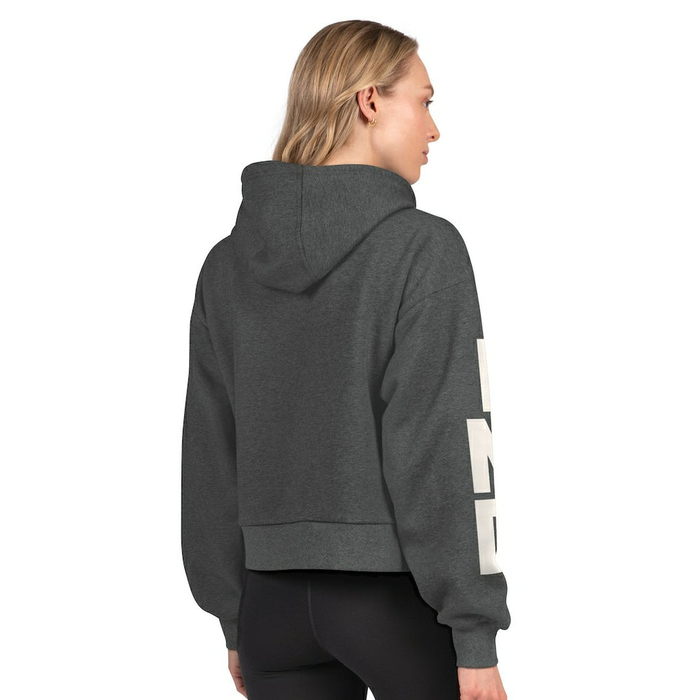 Indianapolis Colts Starter Women's Star Player Cropped Fleece Pullover Hoodie - Heather Charcoal - NFL