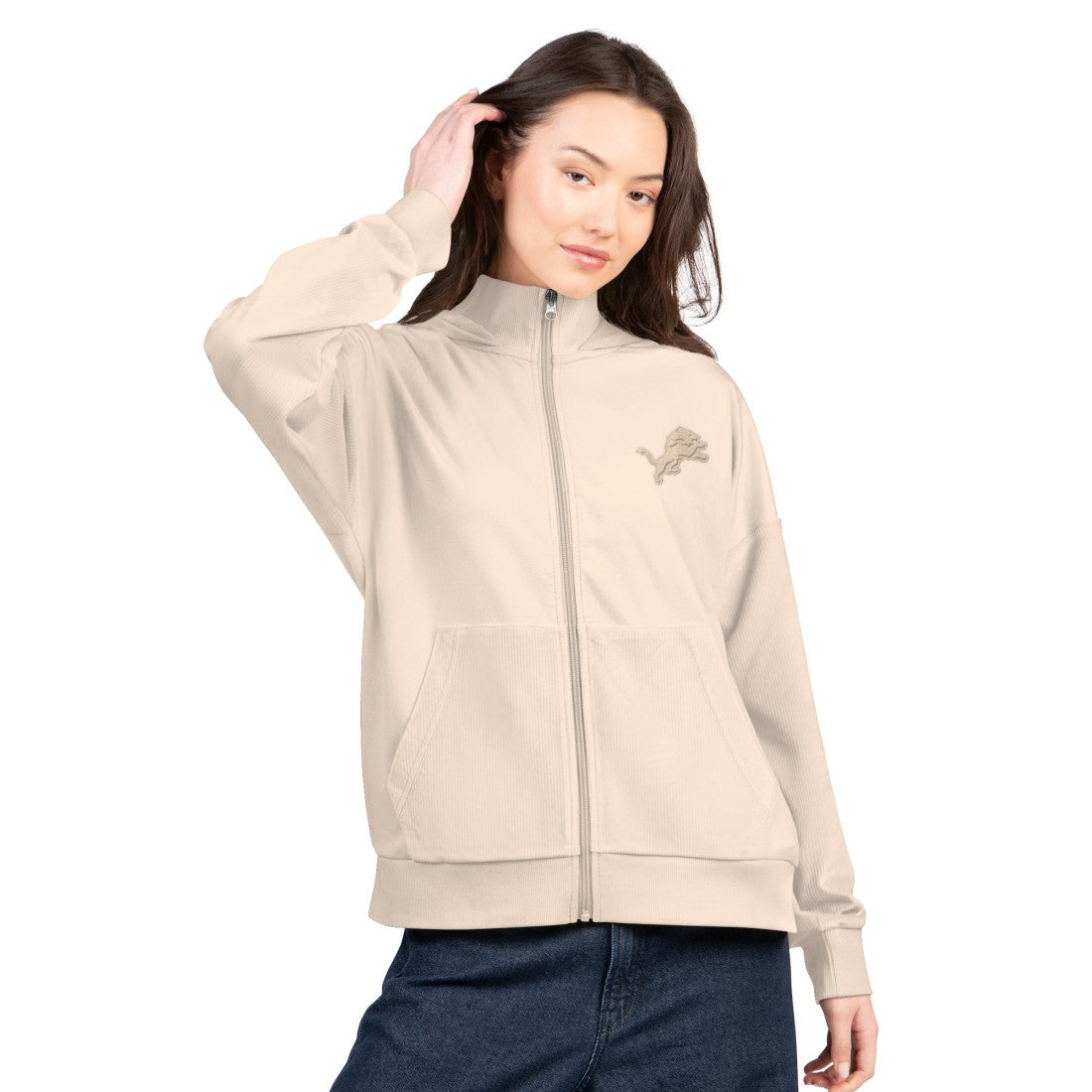 Detroit Lions G-III 4Her by Carl Banks Women's Rookie Full-Zip Hoodie - Tan - NFL