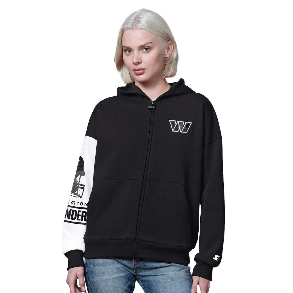 Washington Commanders Starter Women's 4th Down Full-Zip Hoodie - Black - NFL