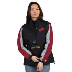 Washington Commanders Starter Women's Thursday Night Gridiron Half-Zip Jacket - Black/Burgundy - NFL