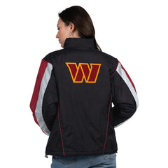 Washington Commanders Starter Women's Thursday Night Gridiron Half-Zip Jacket - Black/Burgundy - NFL